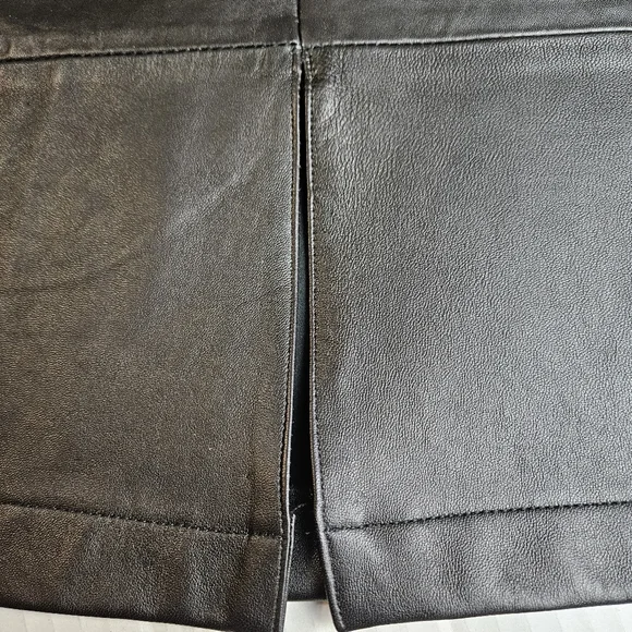 LEATHER 9000 Women Fierce Chocolate Geniune Leather Skirt Size 12 - Picture 3 of 9